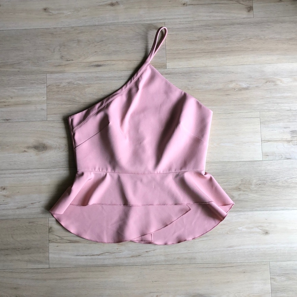 STYLESTALKER Blush Pink One Strap Fit & Flare Top